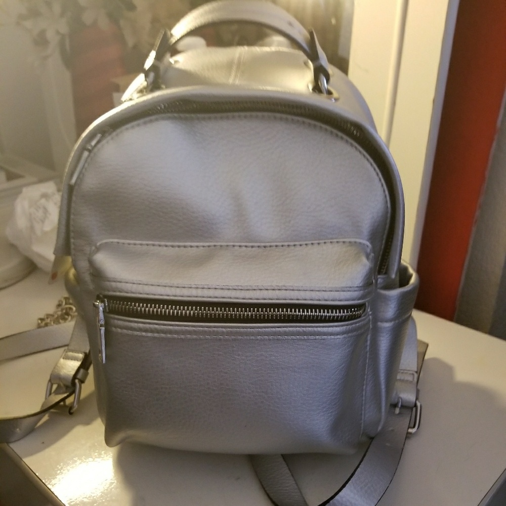 Silver Mini Backpack